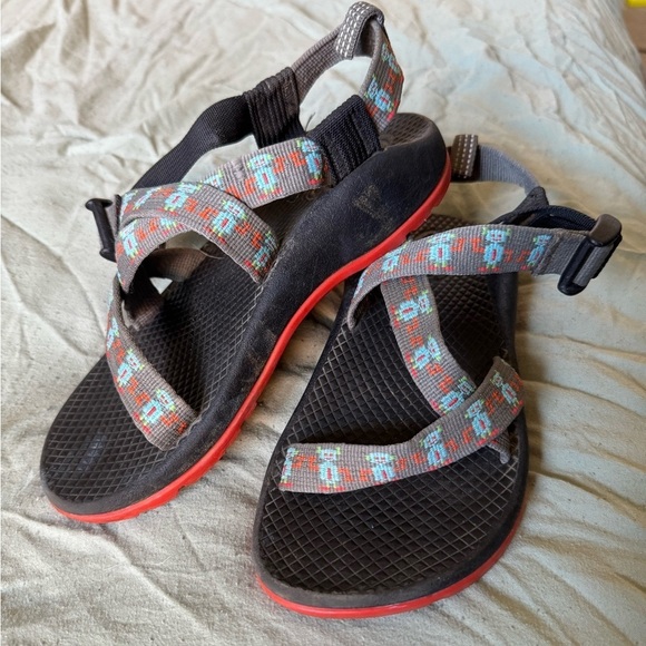 Chaco Other - CHACO Z/1 Youth Kids Grey and orange Sports Water Hiking Sandals Sz 1